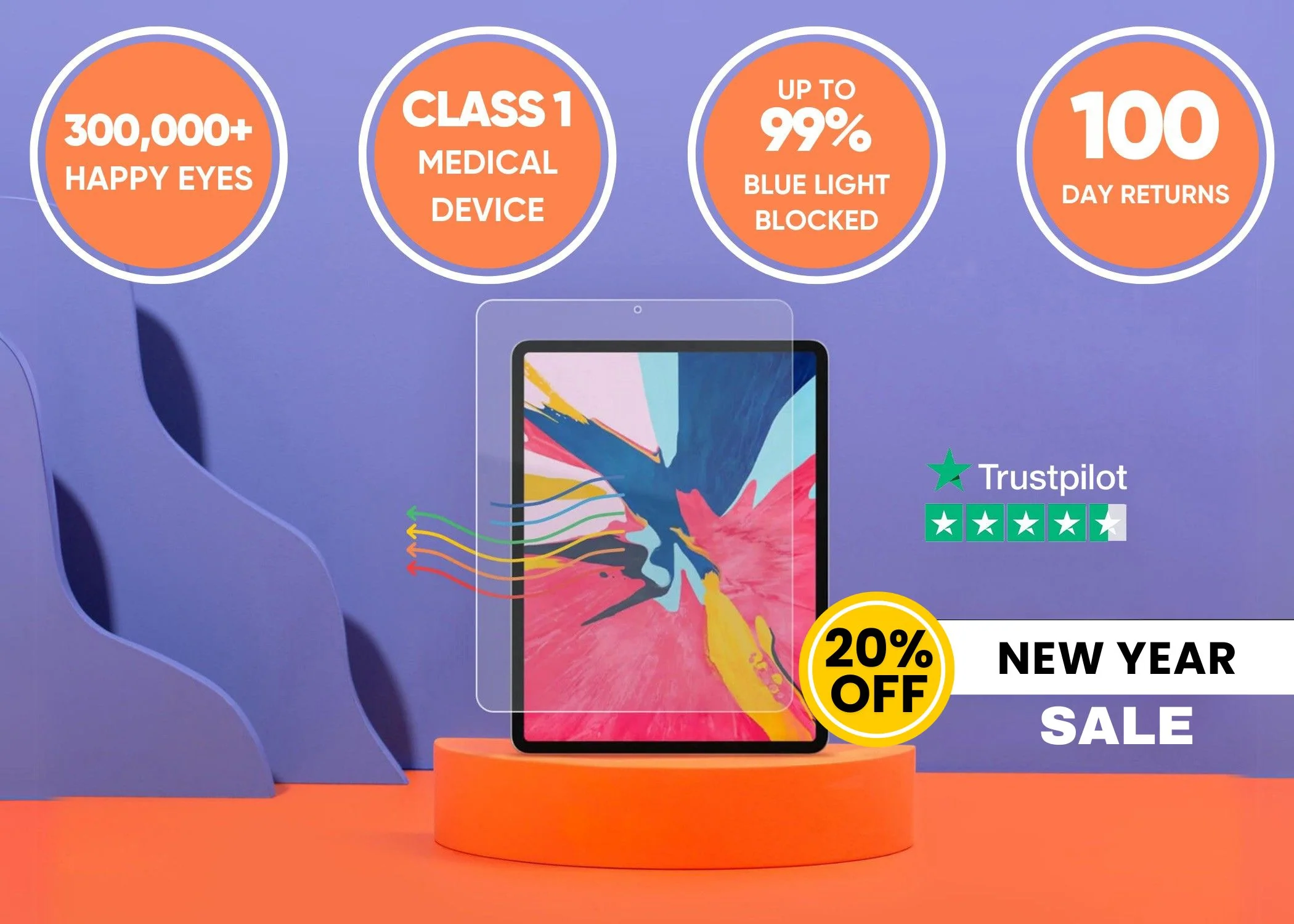 Anti blue light screen protector for iPad - Image 35